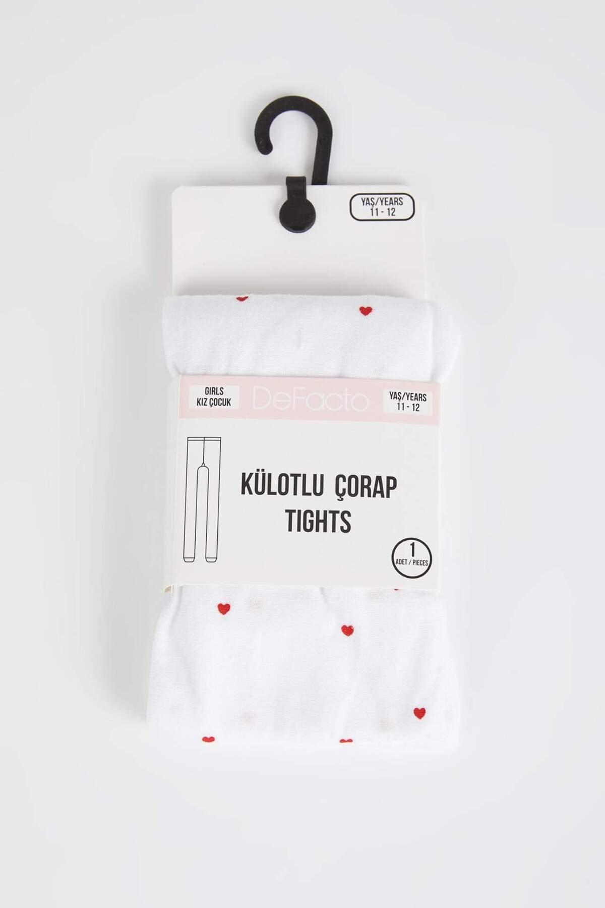 Defacto 23 Nisan Kız Çocuk Kalp Desenli Muz Külotlu Okul Çorabı X4350A6NS fotoğrafı 2 (önizleme)
