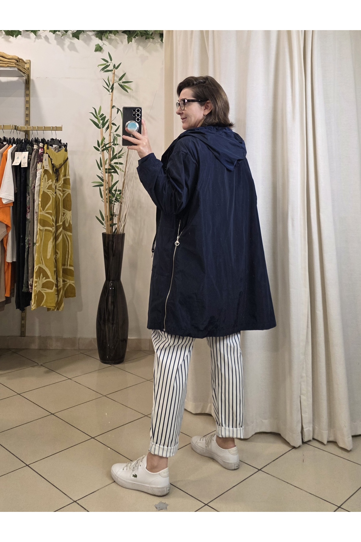 pudubutik  Su Geçirmez İtalyan Yağmurluk Lacivert - Görsel 6