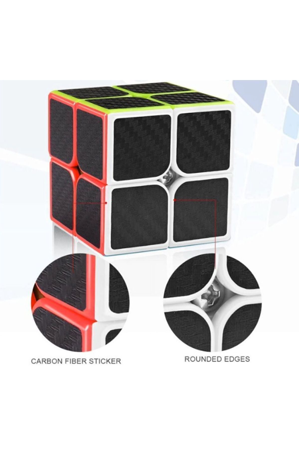 ZETCONCEPT 2X2 KARBON FIBER PROFESYONEL SPEED CUBE -RUBIK 2X2 ZEKA SABIR KÜPÜ fotoğrafı 2 (önizleme)