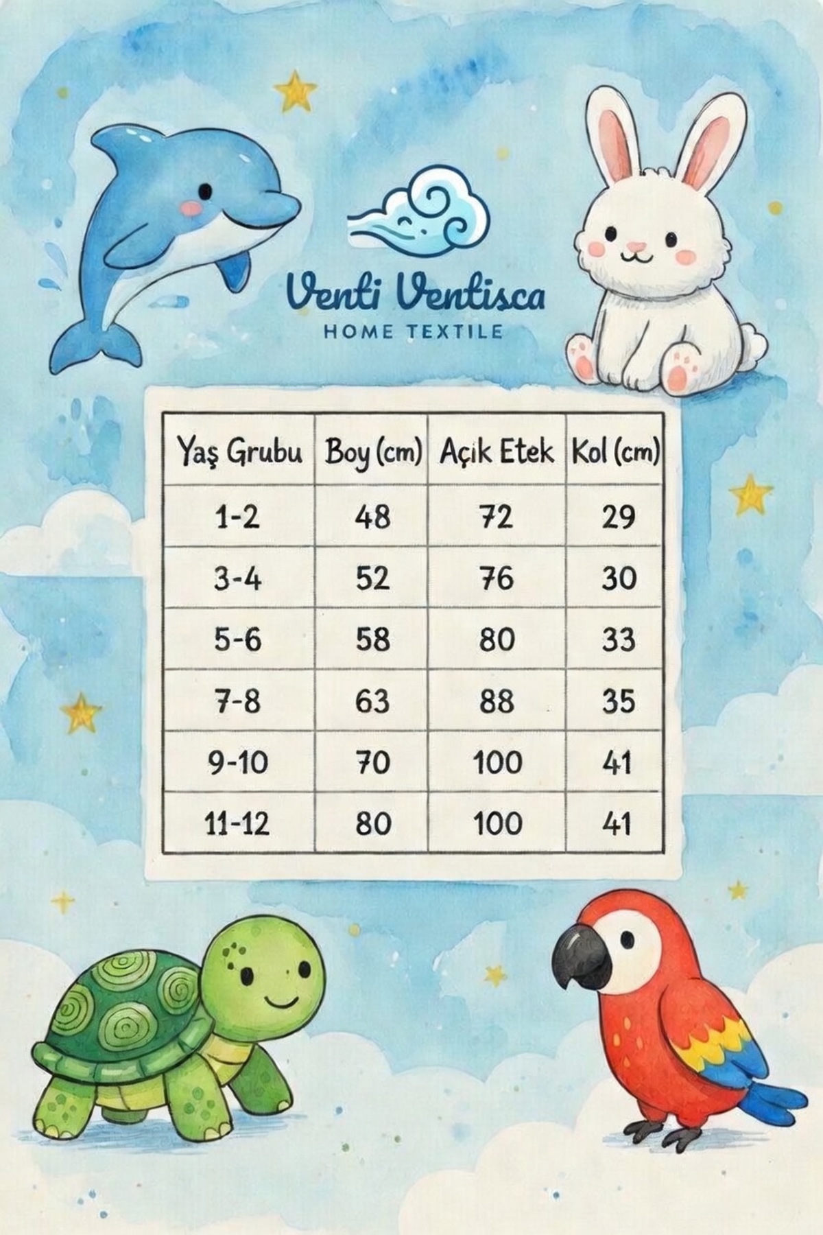 VENTİ VENTİSCA Happy Bunnie Pamuklu Kapşonu Desenli Çocuk Bornozu fotoğrafı 4 (önizleme)