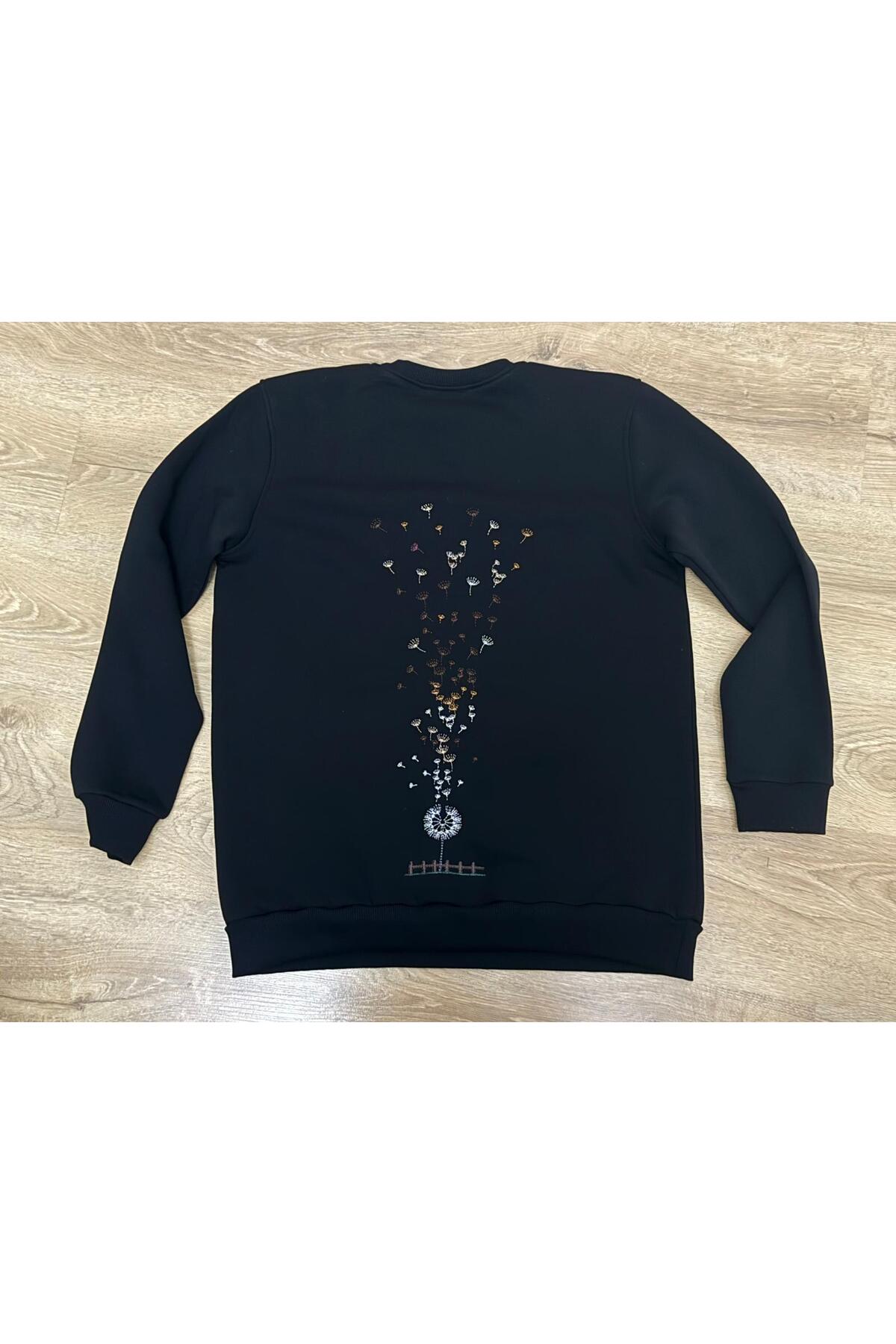 yubistitch Sweat Nakış İşlemeli Mini Karahindiba-Kalın Serisi -Siyah -3 iplik görsel 7
