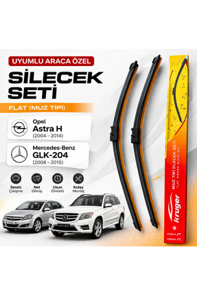KRUGER Opel Astra H & Mercedes-Benz GLK-204 Uyumlu Muz Tipi Silecek Seti – Ar...