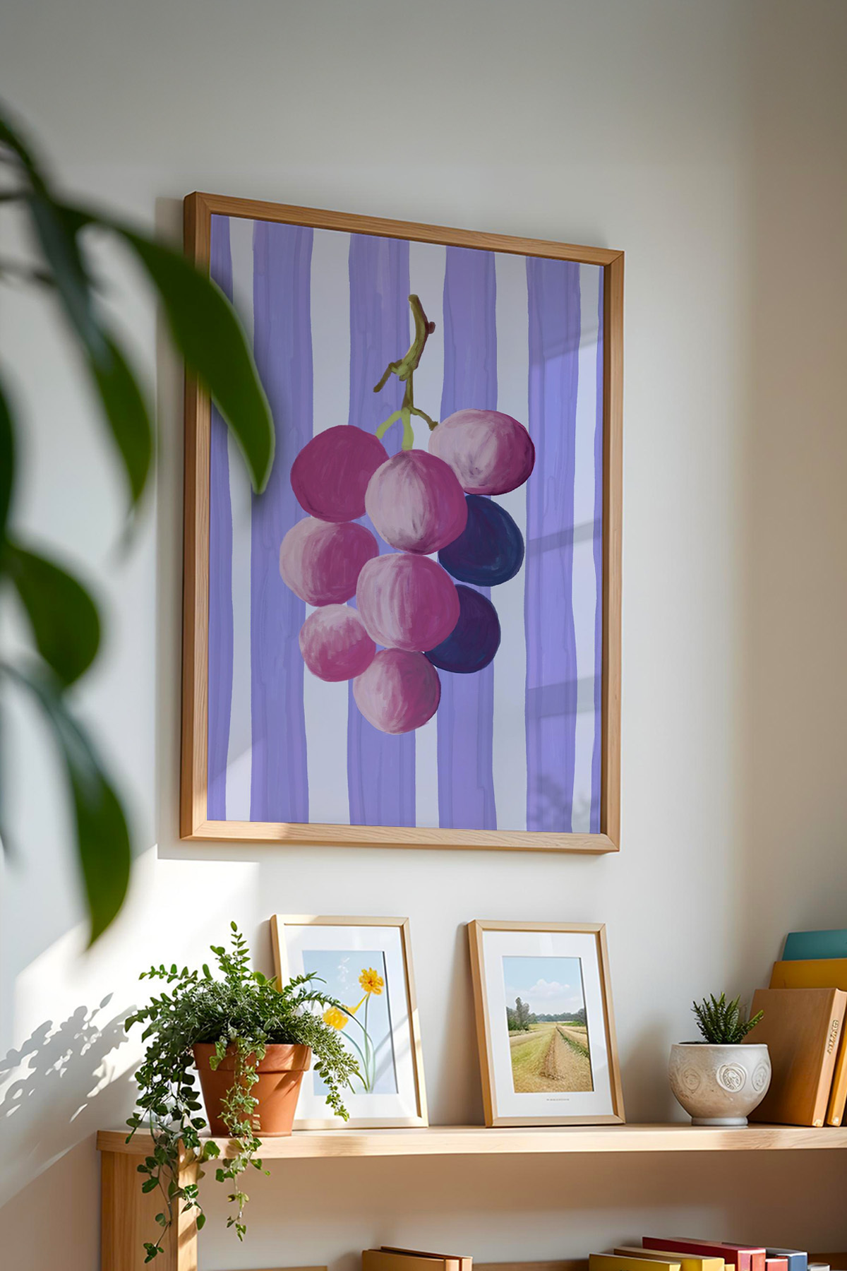 3’lü Şarap Tablo Seti Üzüm VINO Poster Modern Mutfak Duvar Dekoru Çerçevesiz