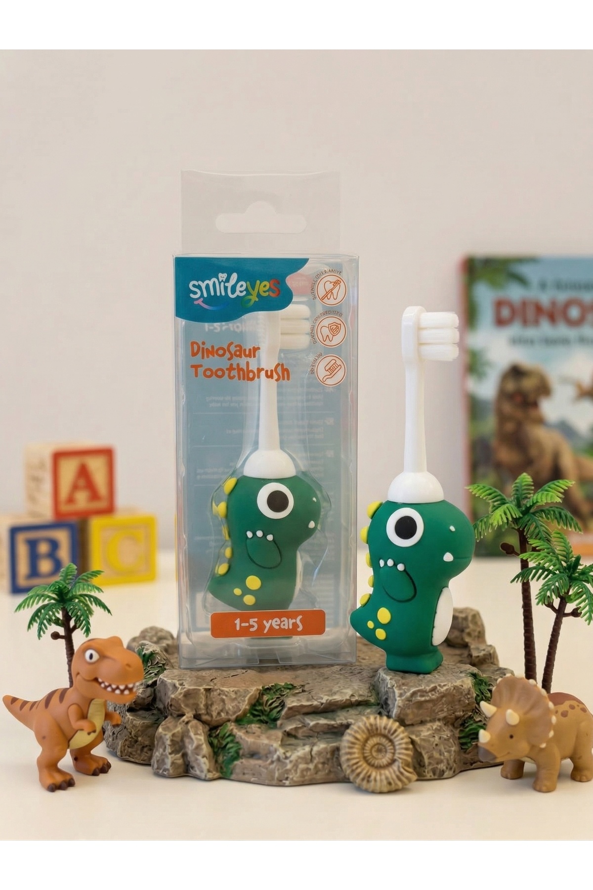 Smile yes 1-5 Yaş Ultra Soft Çocuk Diş Fırçası Dinozor Serisi Yeşil fotoğrafı 2 (önizleme)