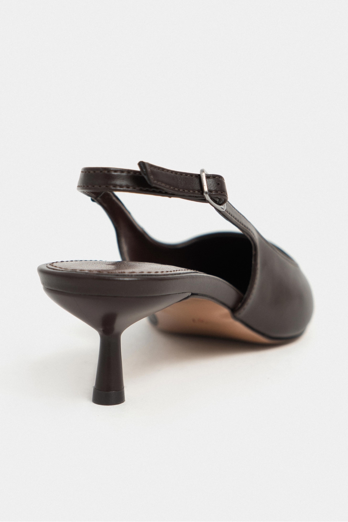 NİŞANTAŞI SHOES Dipsy Kahve Mat Toka Detay Sivri Burun Kadın Topuklu Ayakkabı görsel 7