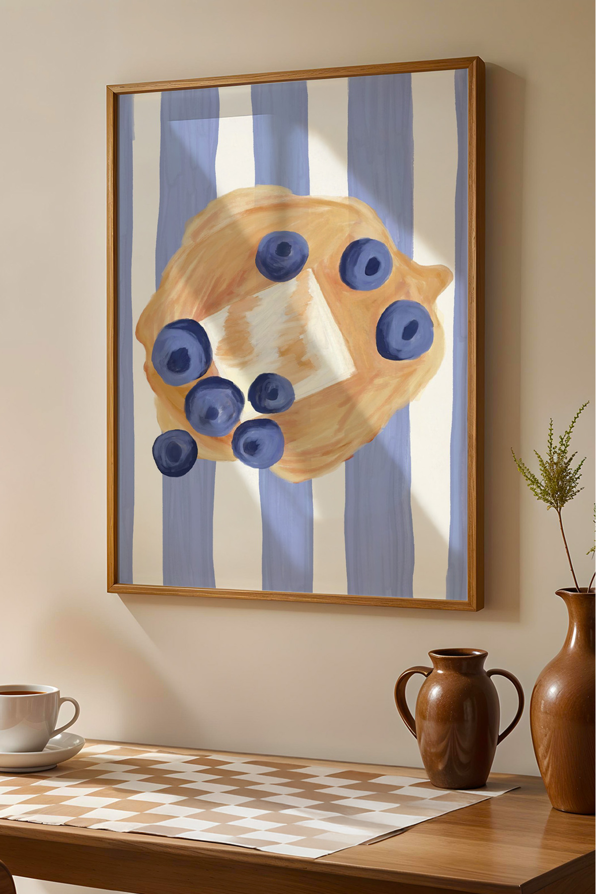 2’li Mutfak Tablo Seti Waffle ve Muz Poster Modern Duvar Dekoru Çerçevesiz
