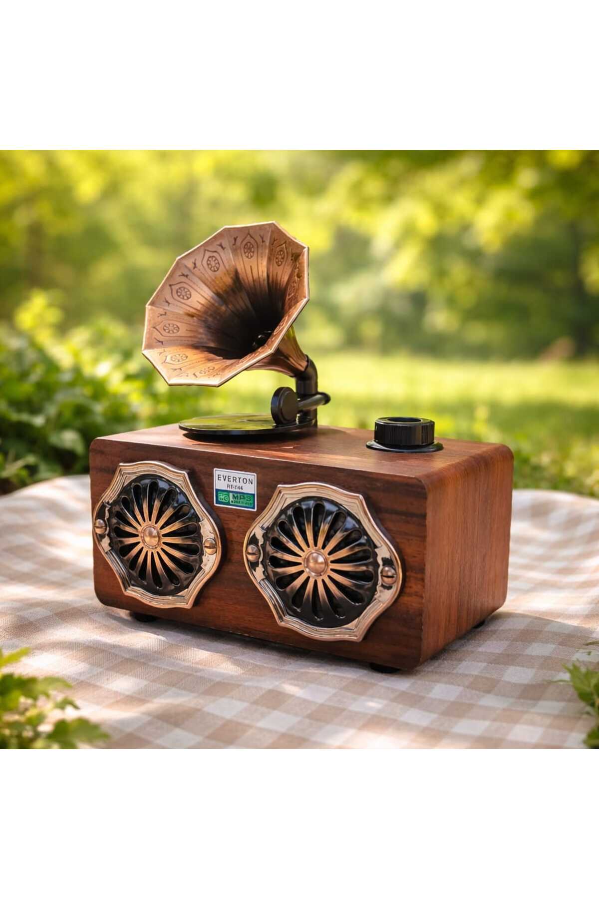 KAMSELL Everton Rt-744 Gramafon Görünümlü Nostajık Radyo Müzik