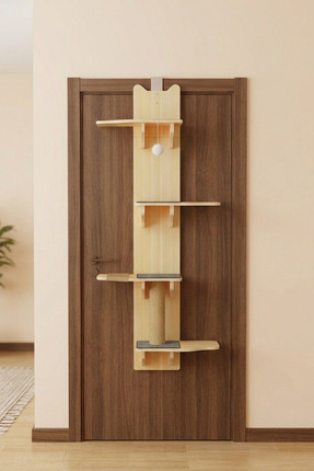 Coolizz Pankek - Kapı Arkası Basamaklı Kedi Tırmanma ve Tırmalama Seti