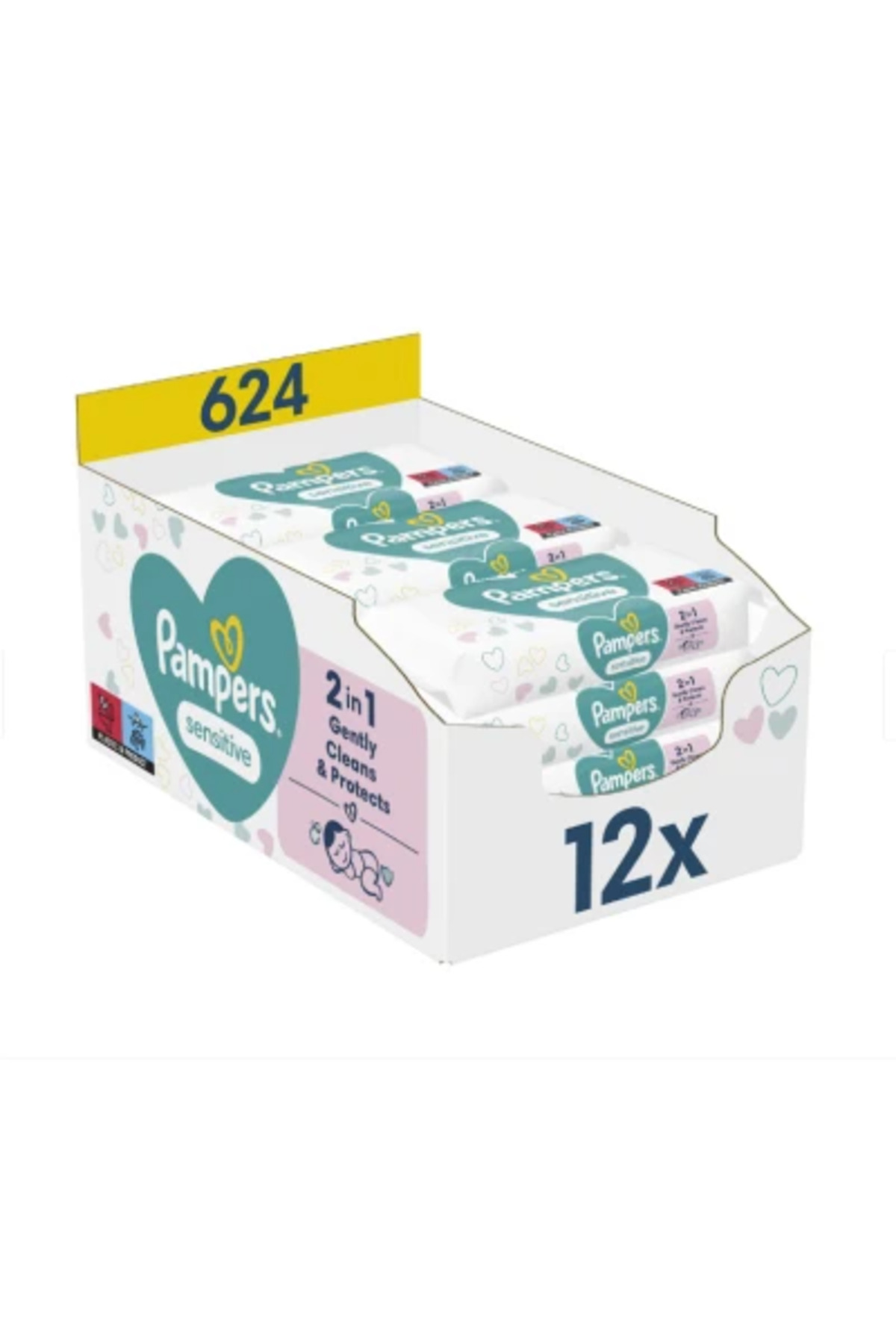 Pampers Pachet promoțional 12 x șervețele umede pentru bebeluși, sensibile, 5...