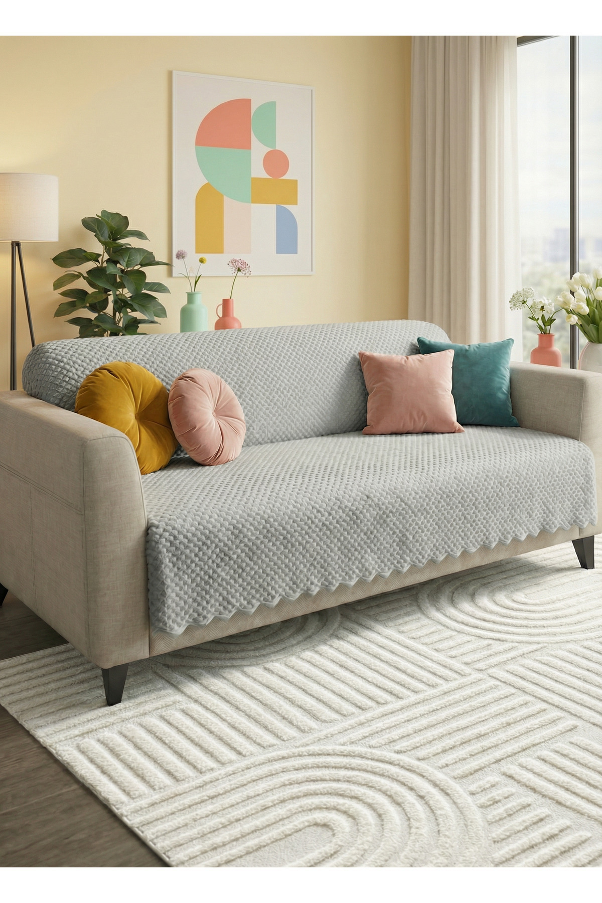 100% Bamboo GRAY soft feather seat cover multi-purpose sponge seat cover ( 170x210)