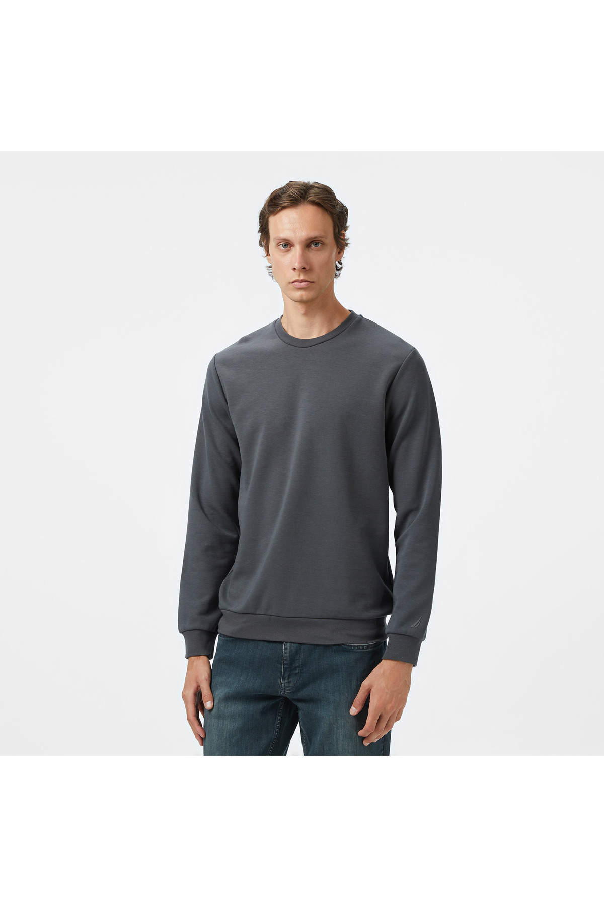 Nautica Erkek Gri Classic Fit Sweatshirt