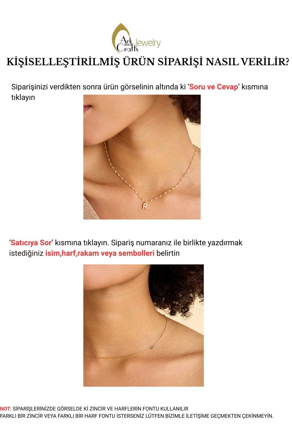 art and crafts jewelry 925 Ayar Gümüş 2 Harfli Köprücük Kolye görsel 4