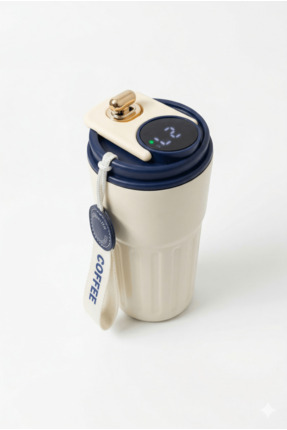 Gökyüzü ışığı Dijital Sıcaklık Göstergeli 450 ml Paslanmaz Çelik Termos-Kupa ...