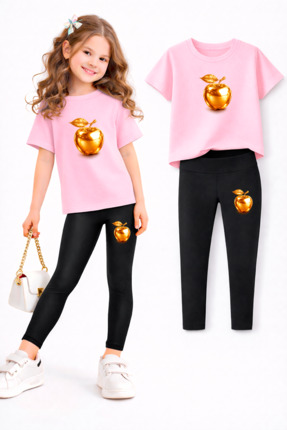 genosha Kız Çocuk Tayt ve T-shirt Takım/ Anne-Kız Kombin