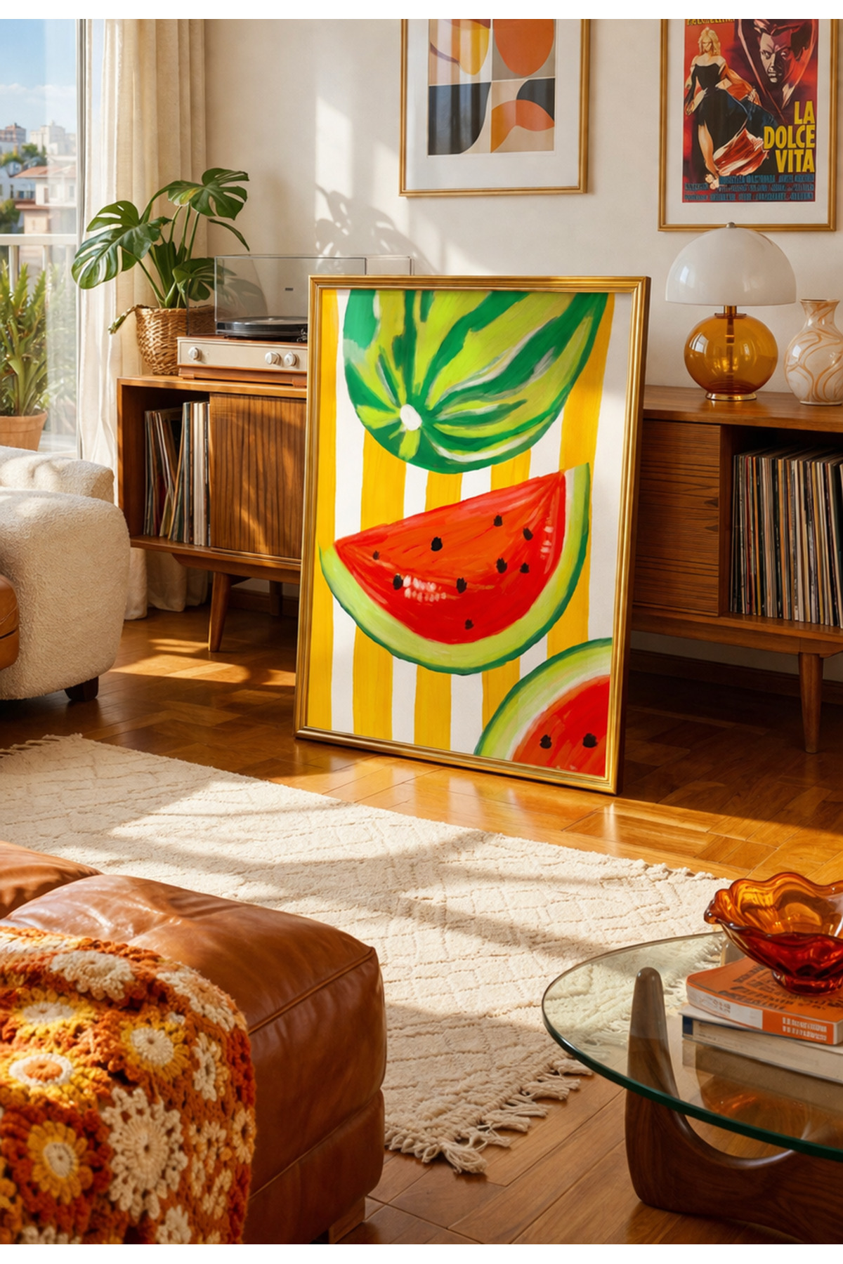 Karpuz Tablo Modern Meyve Poster Yaz Temalı Mutfak Duvar Dekoru Çerçevesiz
