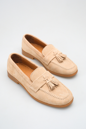 CALVERO Hakiki Deri Süet Günlük Kadın Babet