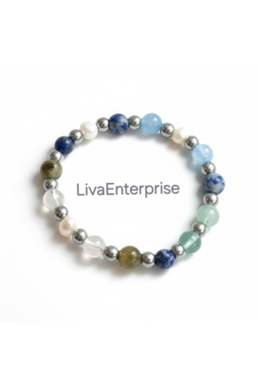 LivaEnterprise Doğaltaş Vertigo Bileklik gümüş