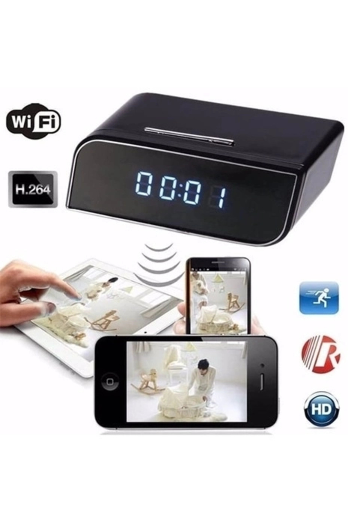 Universal 4k Wifi Gizli Kamera Bebek Bakıcı Kamera 1080p Masa Üstü Sesli Kayıt fotoğrafı 2 (önizleme)