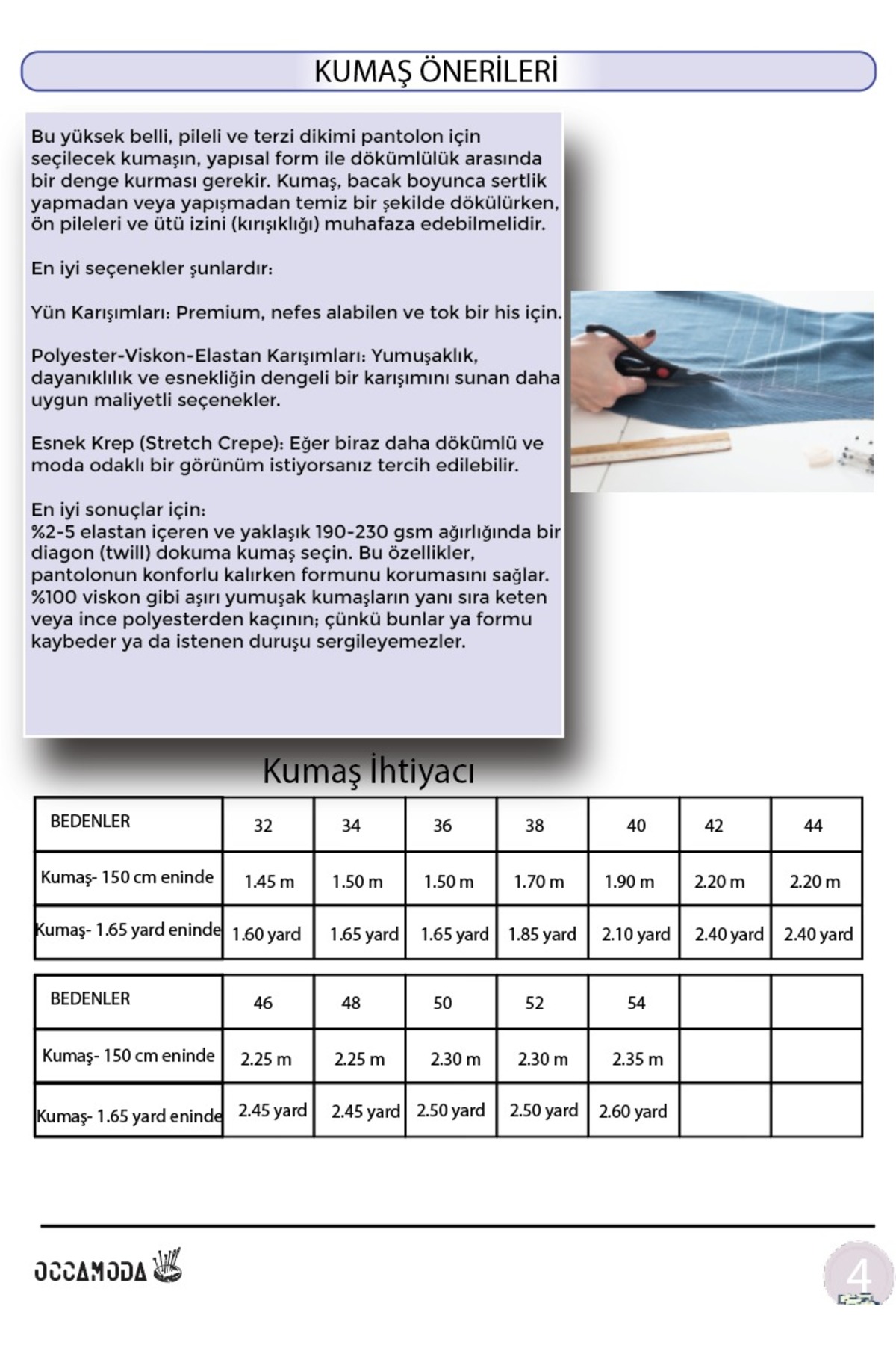 Handmade 32–54 Beden Yüksek Bel Pileli Pantolon Dikiş Kalıbı