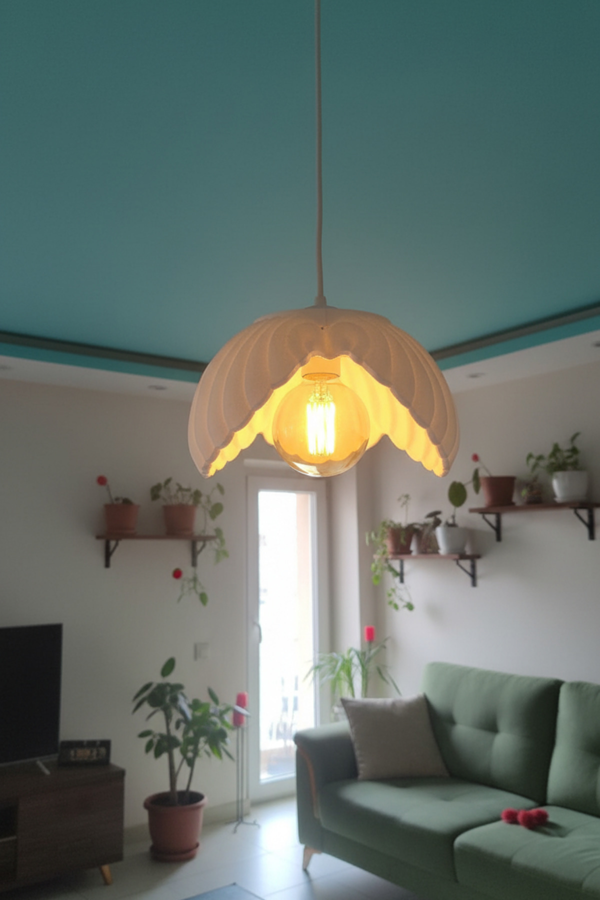 Modern Avize Salon Pastik Dayanıklı Dekoratif Sarkıt Aydınlatma Şık Tasarım Ayarlanabilir Kablo