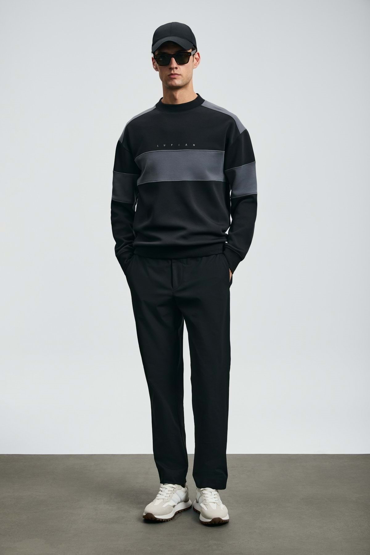 Lufian  112030189 Pıeces Erkek Sweatshirt SİYAH - Görsel 2