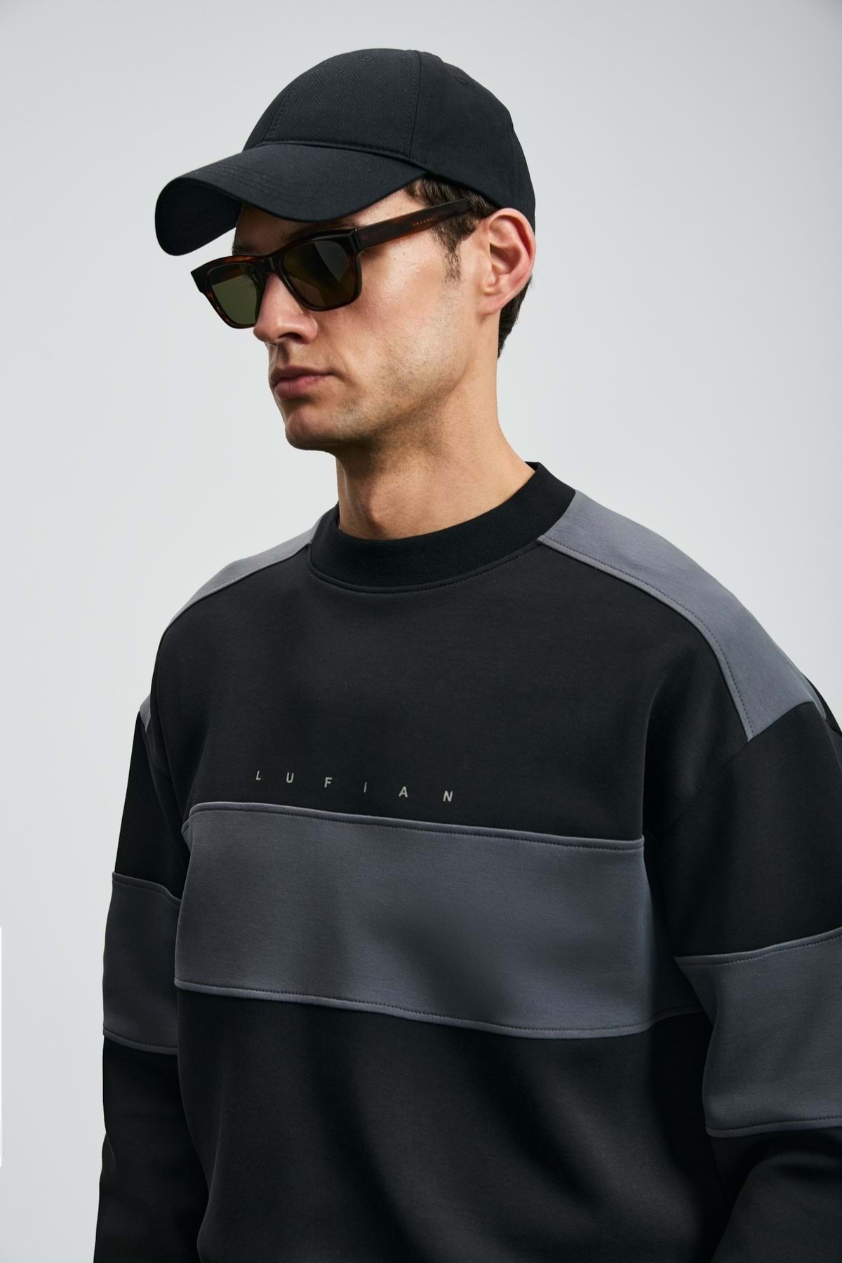 Lufian  112030189 Pıeces Erkek Sweatshirt SİYAH - Görsel 6