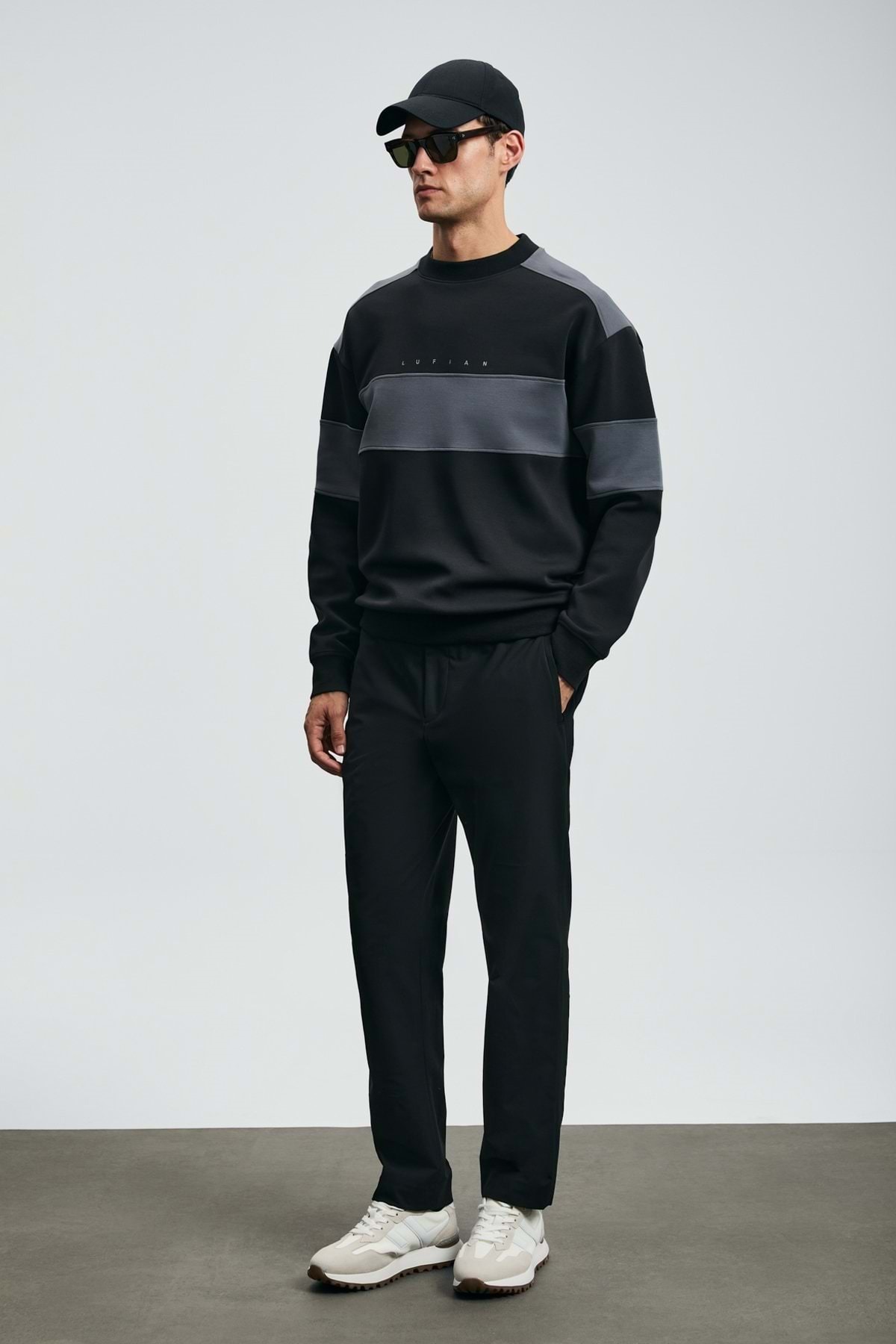 Lufian  112030189 Pıeces Erkek Sweatshirt SİYAH - Görsel 3