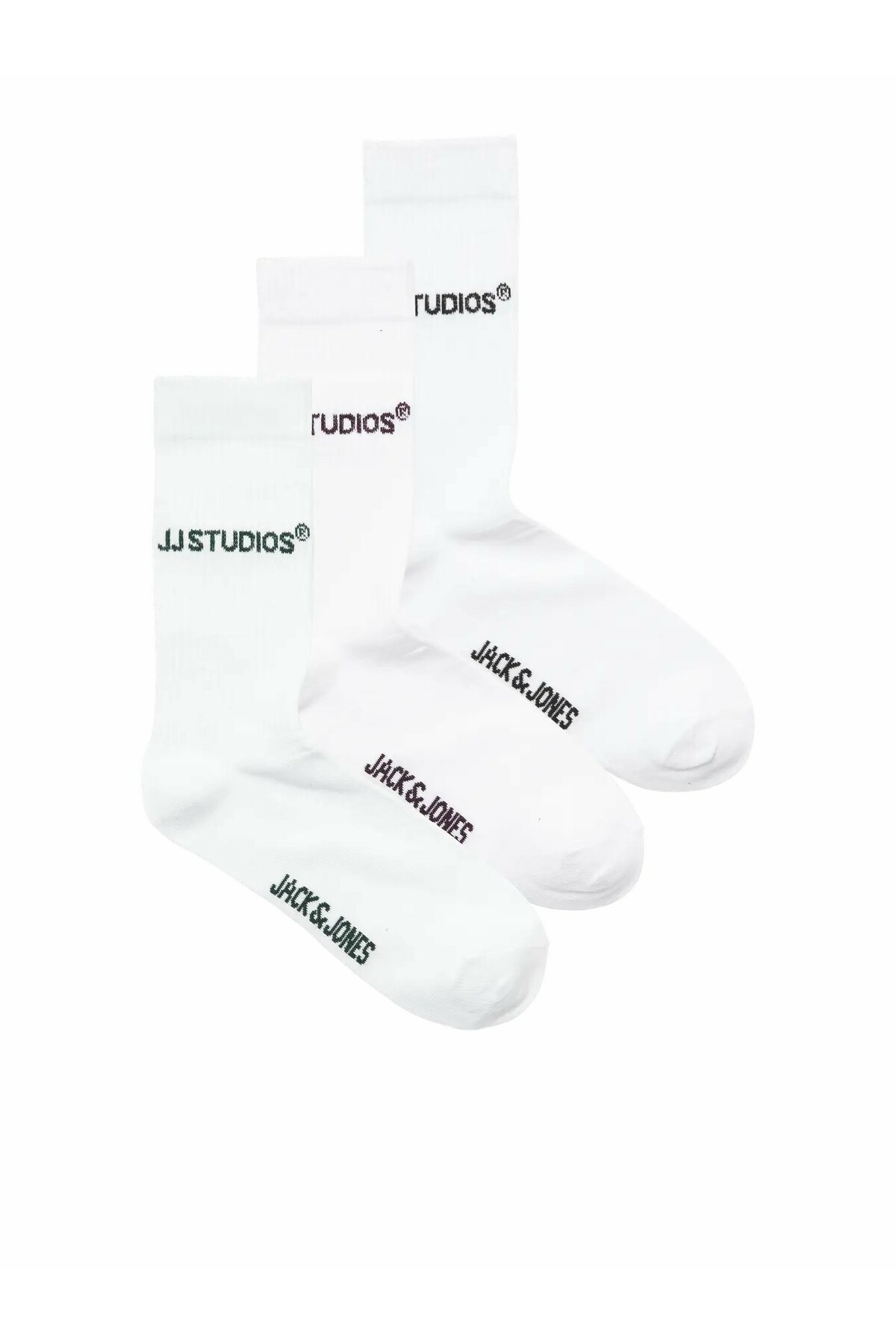 جوراب تنیس مردانه سفید Jacsoho مدل Noos Socks بسته 3 عددی - سفید - Dufl - کد 12280165 جک اند جونز جوراب ورزشی Jack & Jones