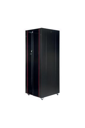 Lande 42U 800x1000 Hyperline Dikili Tip Rack Kabinet (Siyah) (Ön Cam Kapak / ...