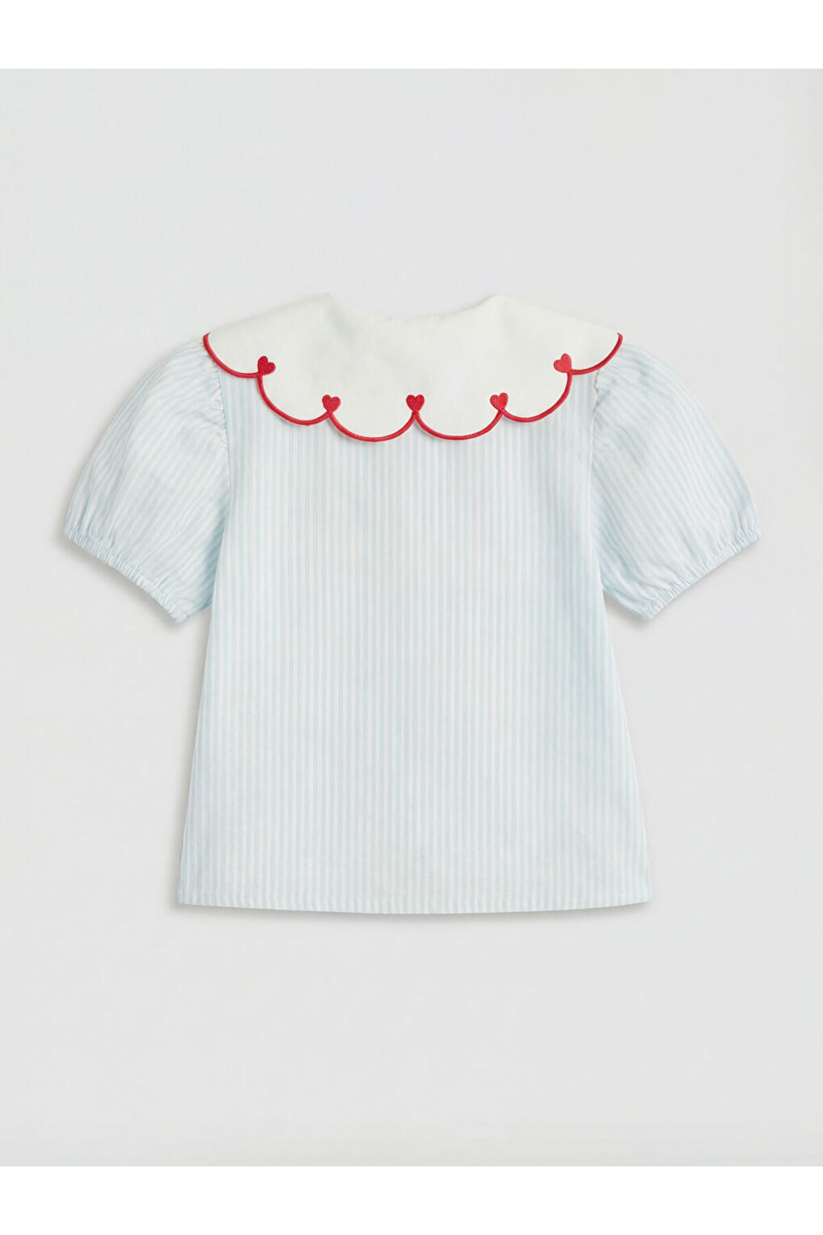 LC Waikiki Mavi Bebe Yaka Çizgili Kız Çocuk Gömlek fotoğrafı 2 (önizleme)
