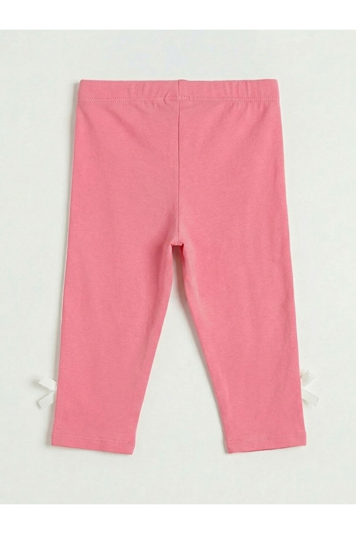 LC Waikiki Pembe Yanları Şeritli Fiyonk Detaylı Kız Çocuk Tayt fotoğrafı 2 (önizleme)