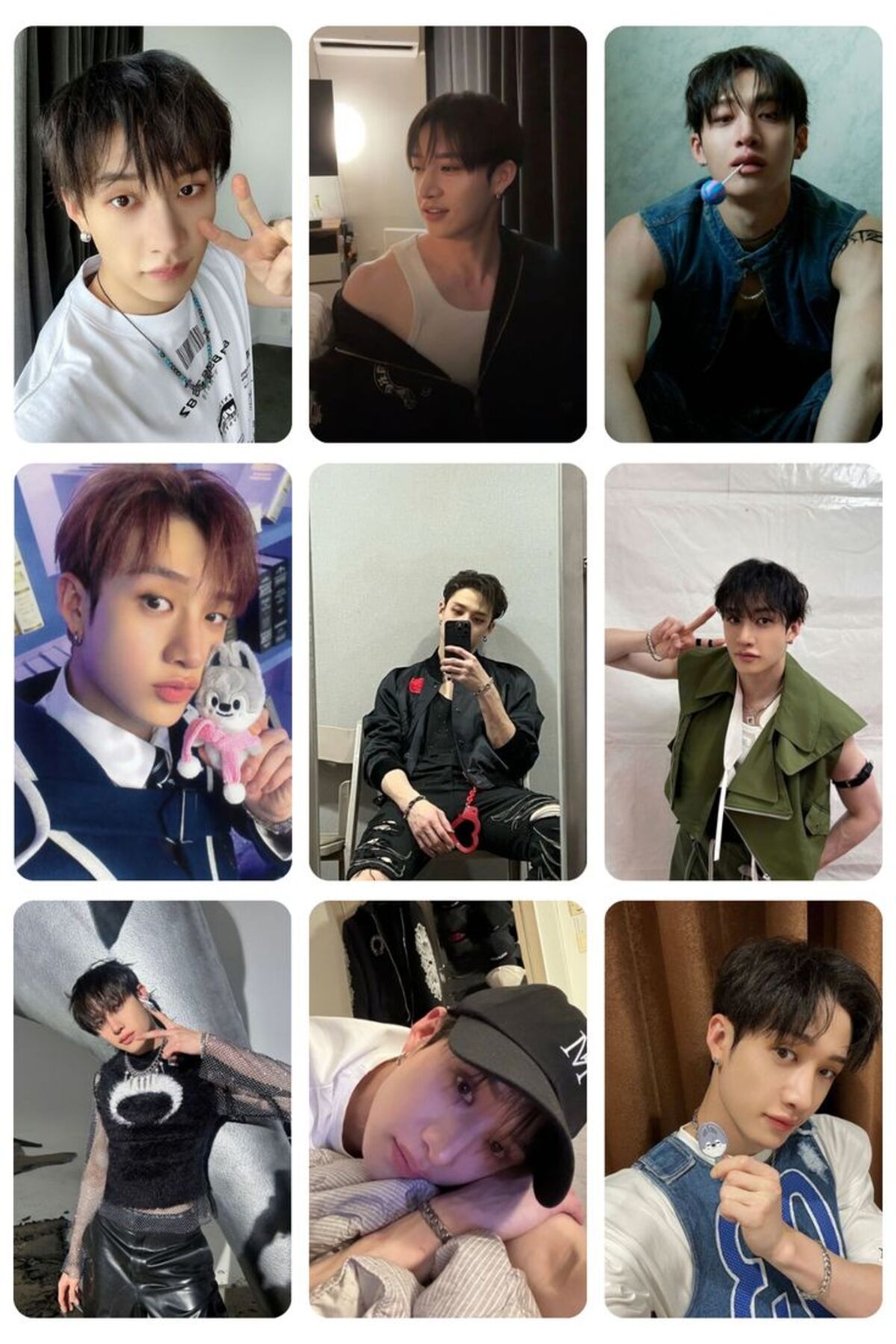 チャンビン　ポラロイド sevimliflower bang chan stray kids 1 ADET FOTOKART PVC KAPLI 9*6