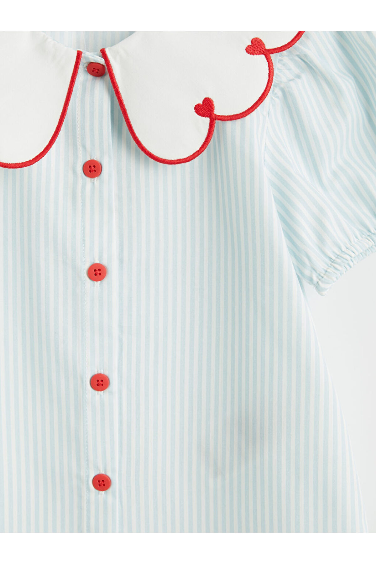 LC Waikiki Mavi Bebe Yaka Çizgili Kız Çocuk Gömlek fotoğrafı 3 (önizleme)
