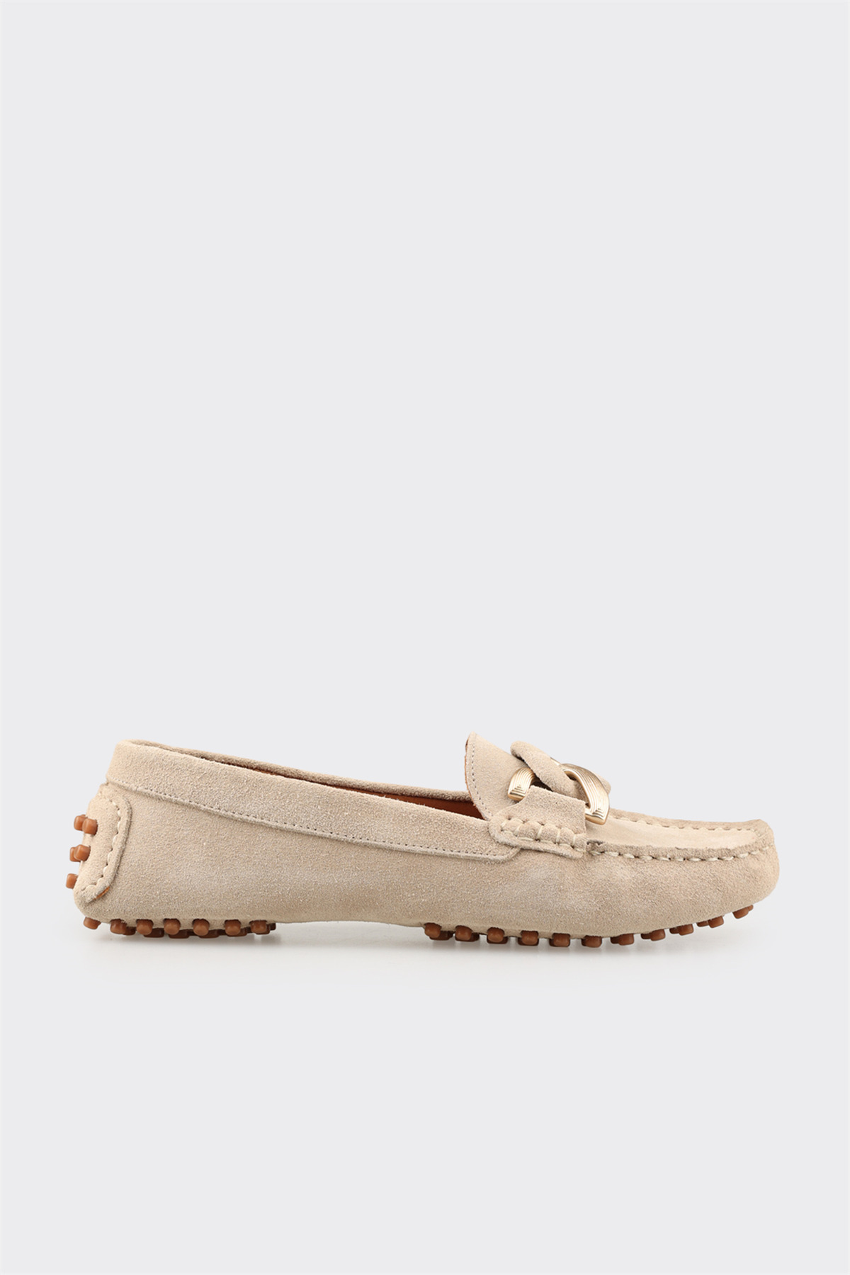 Beige Leather Women's Casual Shoes