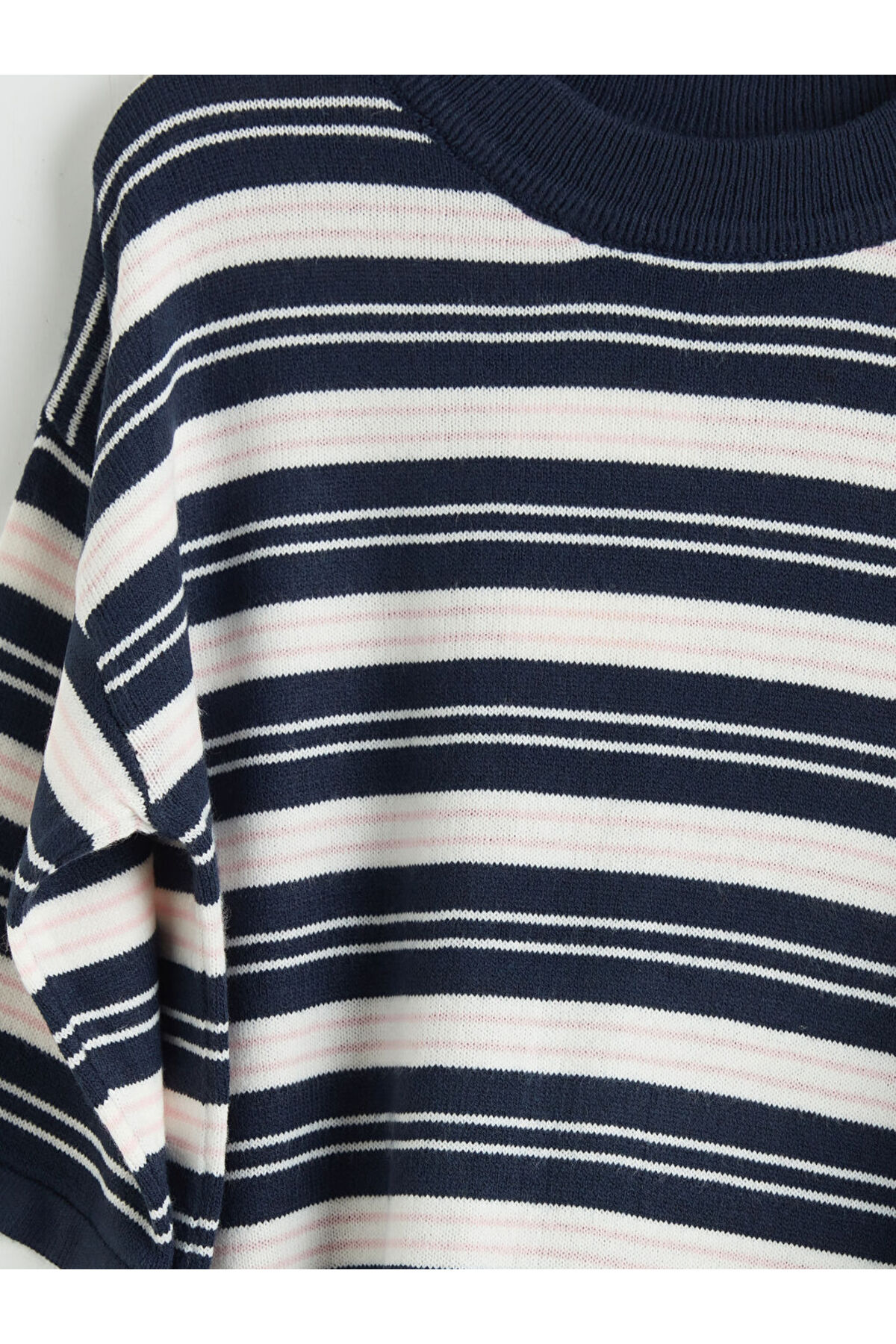 LC Waikiki Mavi Çizgili Kız Çocuk Triko Kazak fotoğrafı 3 (önizleme)