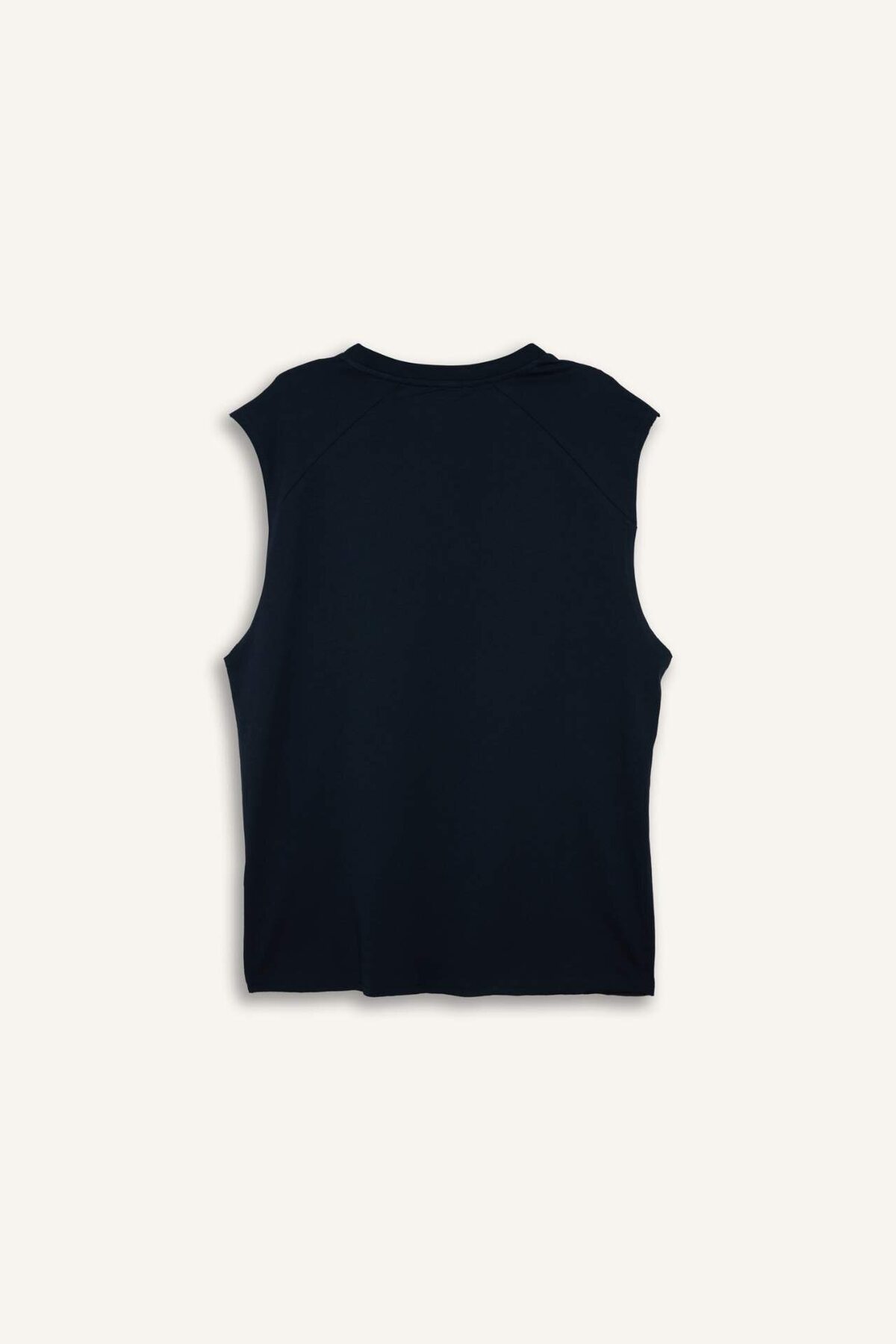DeFacto %100 Pamuk Boxy Fit Slogan Desenli Bisiklet Yaka Atlet H3629AX26SM görsel 3