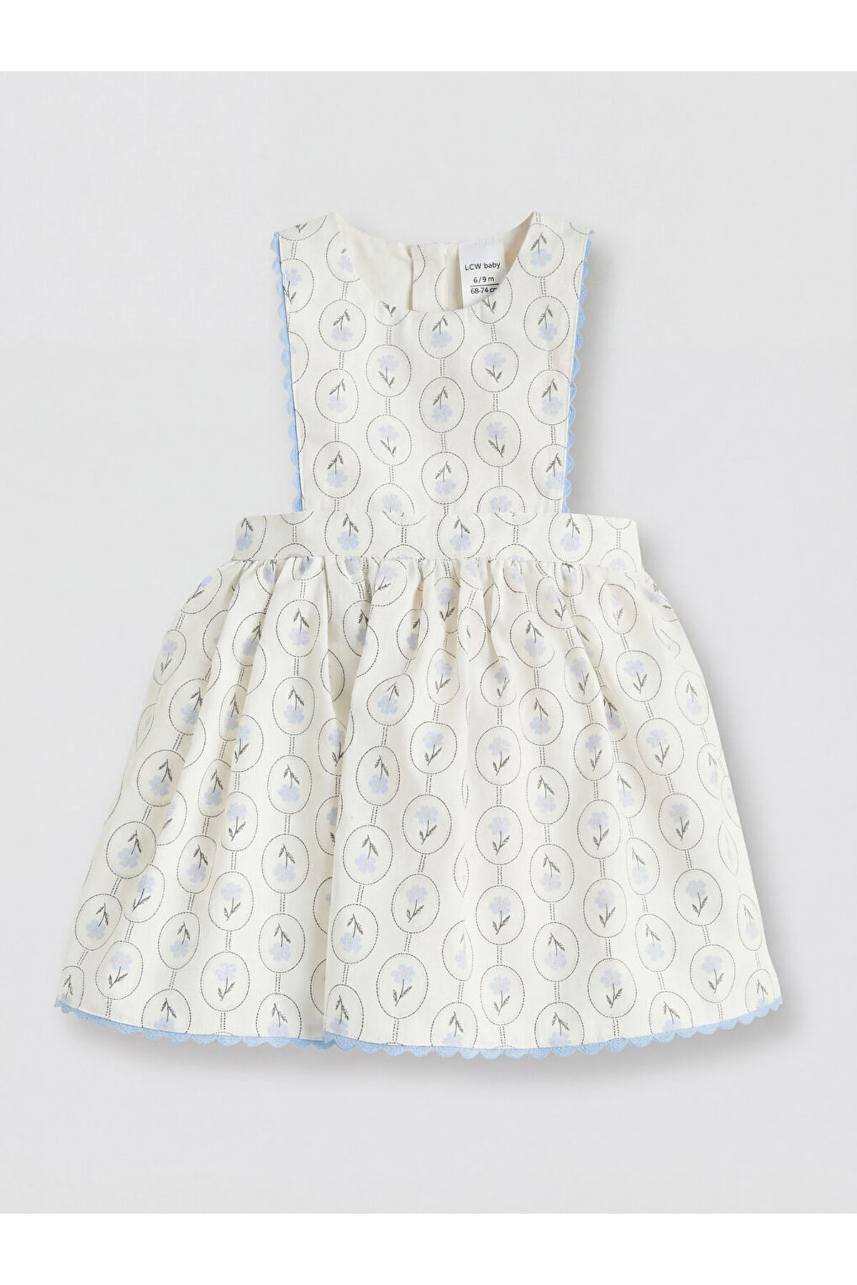 LC Waikiki Ekru Desenli Kız Bebek Poplin Elbise fotoğrafı 2 (önizleme)
