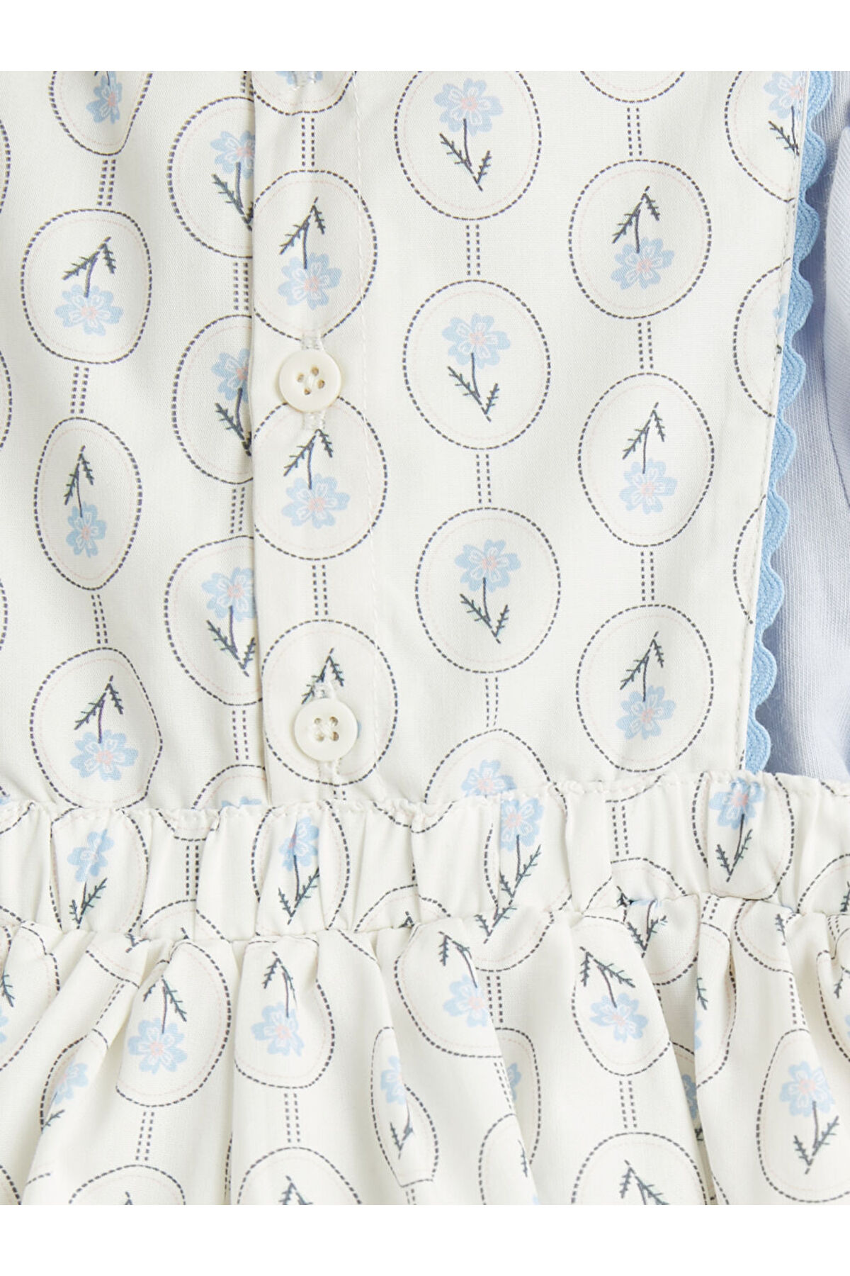 LC Waikiki Ekru Desenli Kız Bebek Poplin Elbise fotoğrafı 6 (önizleme)