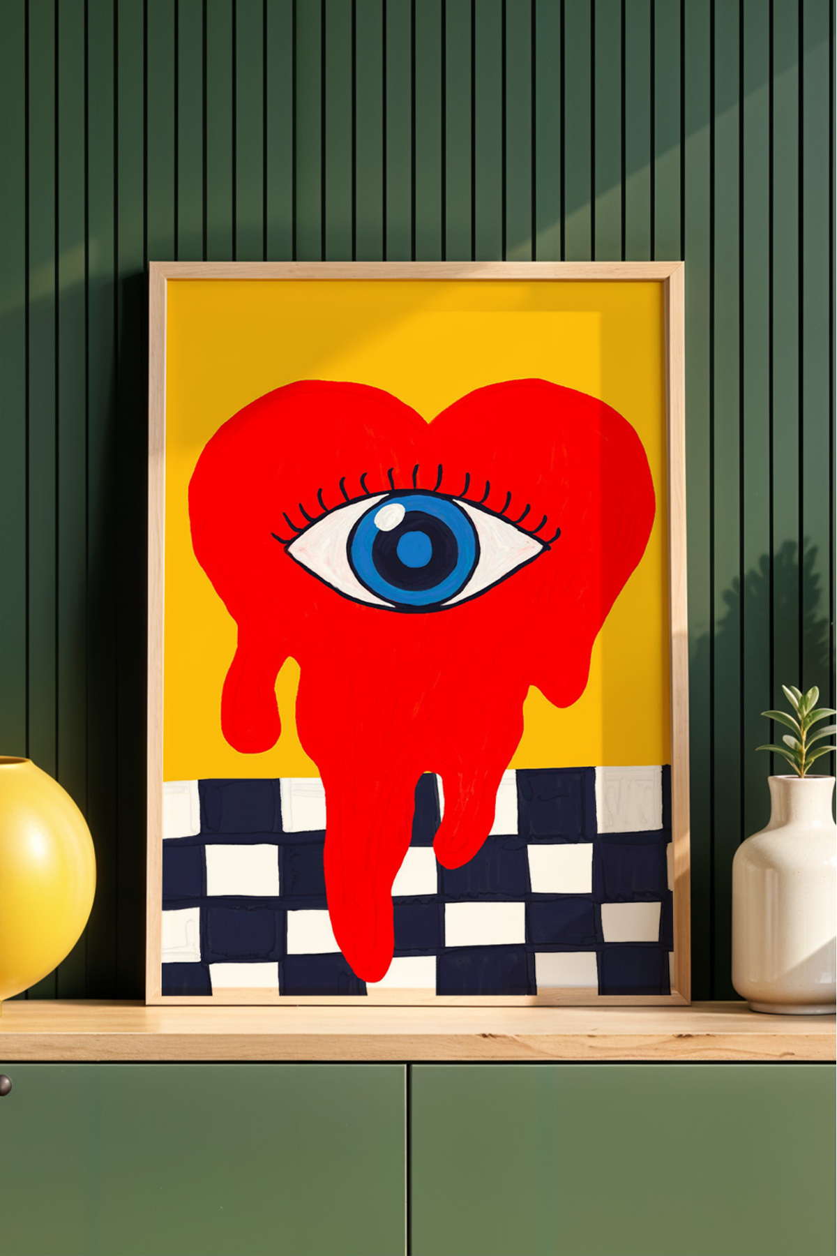 Kalp Tablo Modern Pop Art Poster Soyut Duvar Dekoru Çerçevesiz