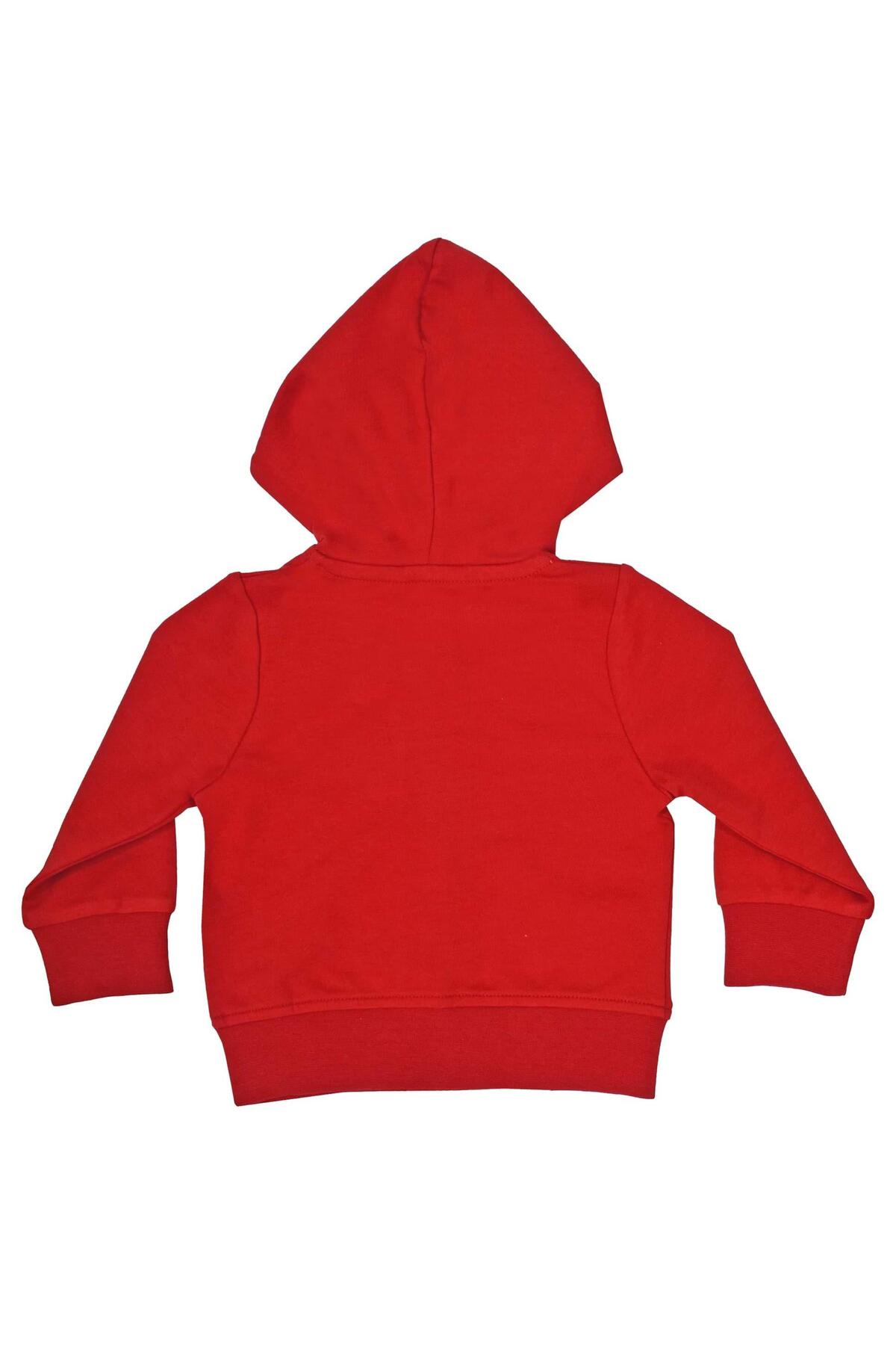 OrganicKid Basic Bebek Kırmızı Kapüşonlu Sweatshirt fotoğrafı 3 (önizleme)