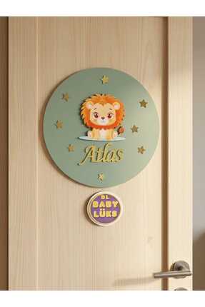 BL Baby Lüks El Yapımı İsme Özel Yuvarlak Bebek Kapı süsü, Hastane Süsü, Bebe...