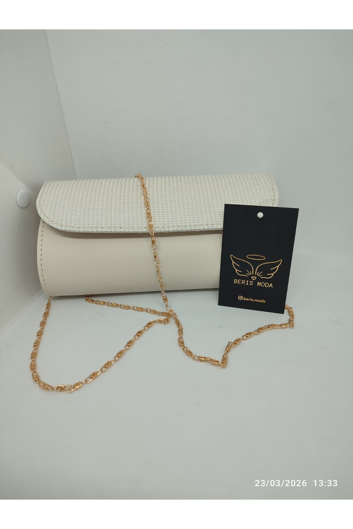 beris moda Kadın Göz Alıcı Parlak Simli Abiye Çanta 10x20cm