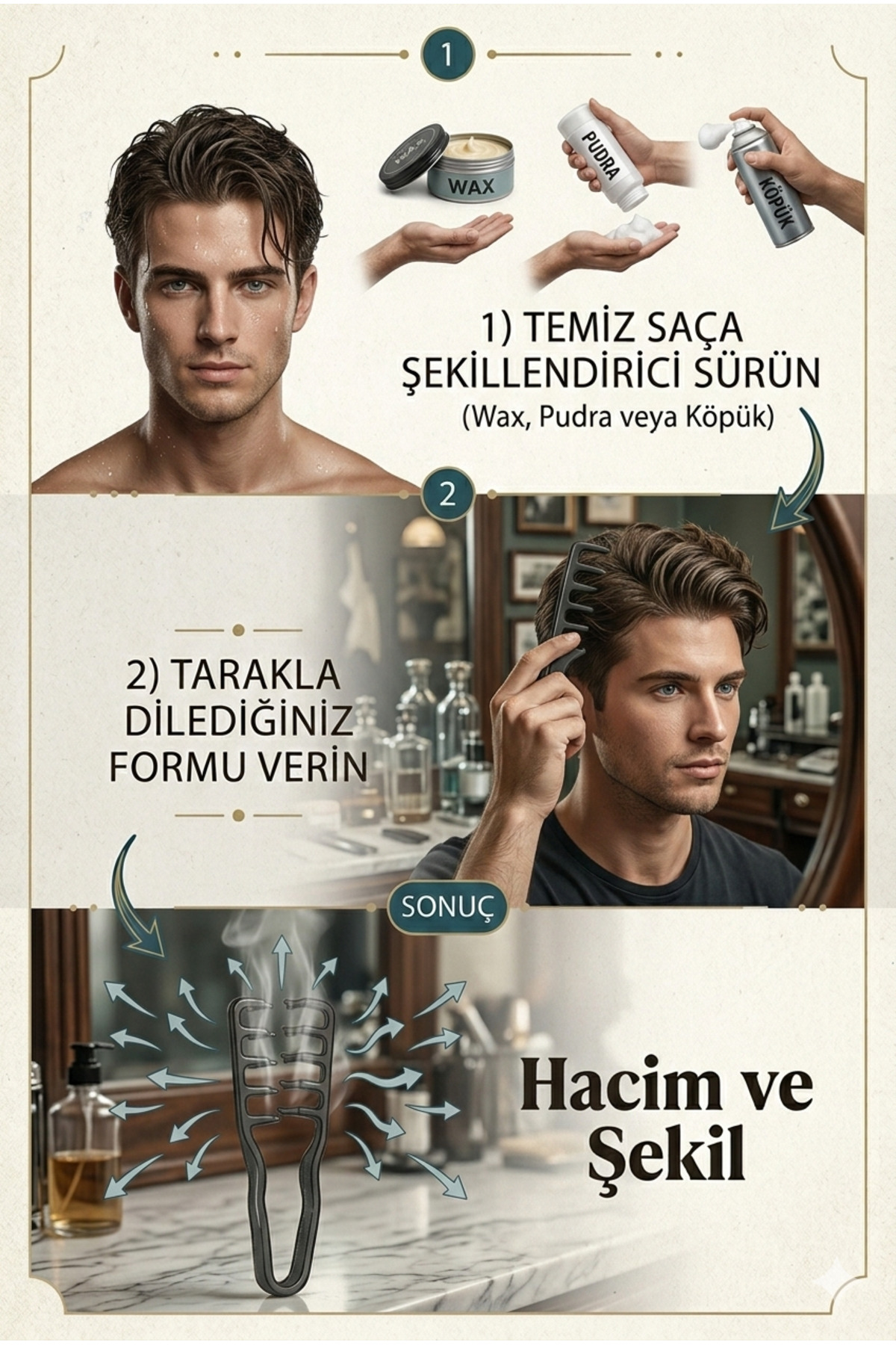 Mucizevi Tarak Profesyonel Saç Şekillendirici Sihirli Tarak — رنگارنگ OCN523831 — تصویر 3 از 5