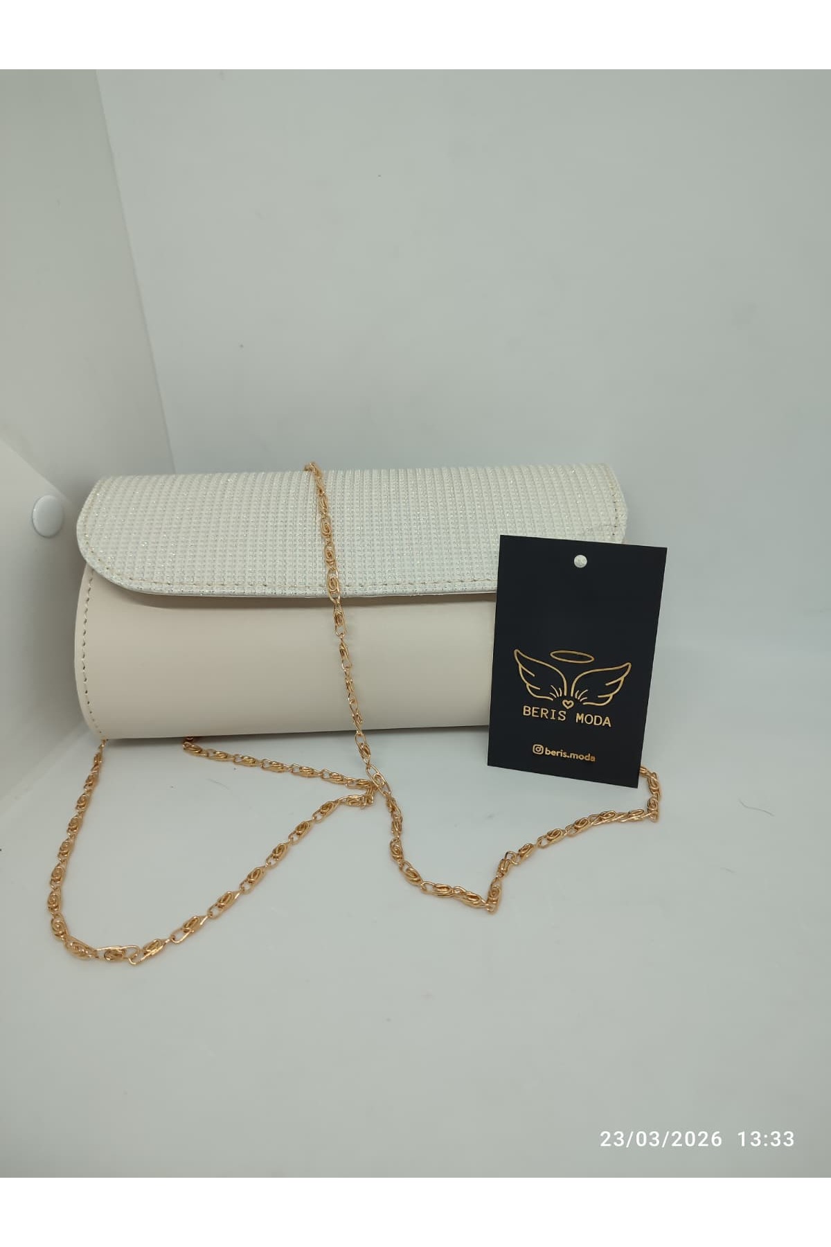 beris moda Kadın Göz Alıcı Parlak Simli Abiye Çanta 10x20cm görsel 5