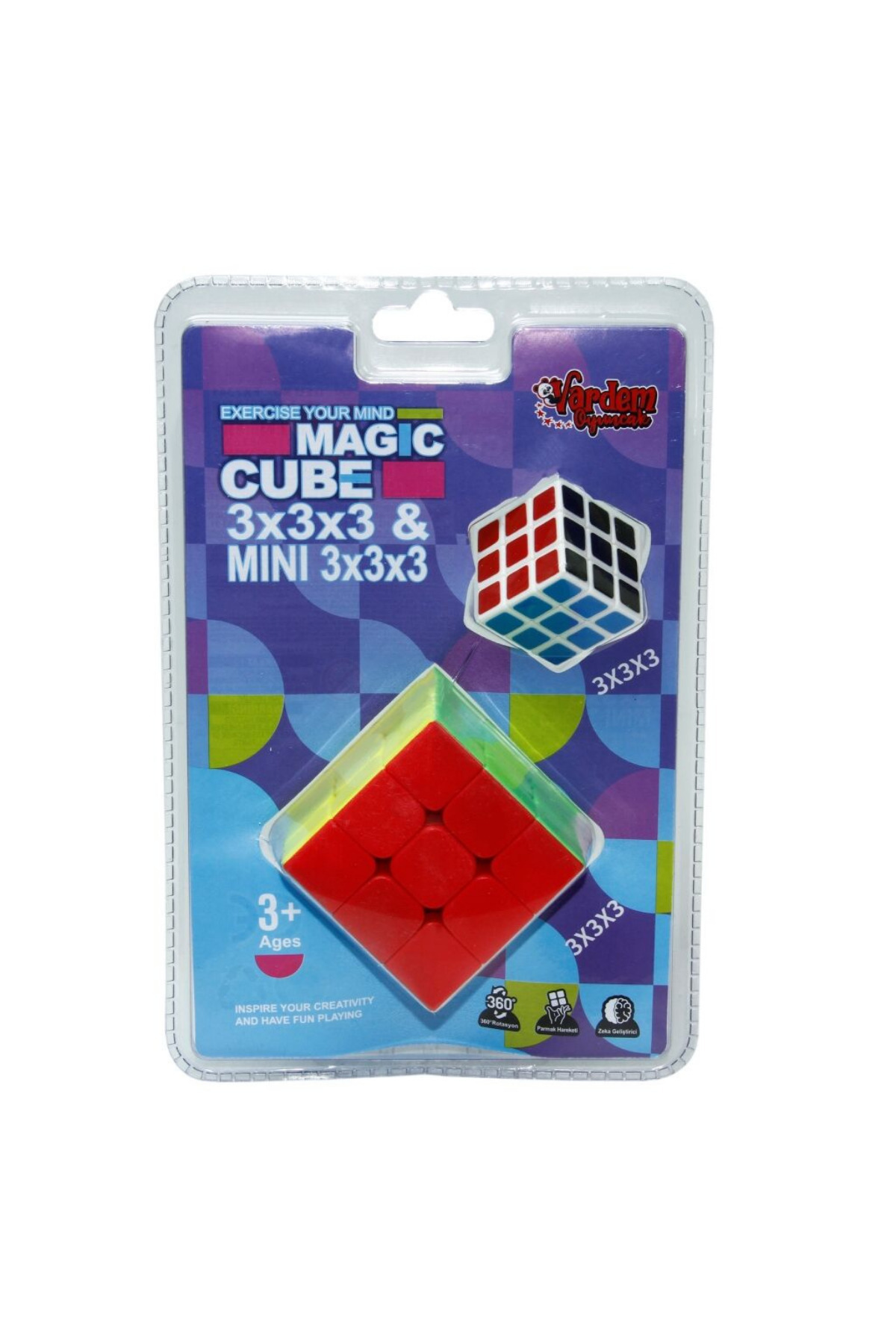 craftivio 2'li Zeka Küpü Seti - Standart 3x3x3 & Mini 3x3x3 - Hızlı Dönen Etiketsiz Eğitici Akıl Oyuncağı fotoğrafı 2 (önizleme)