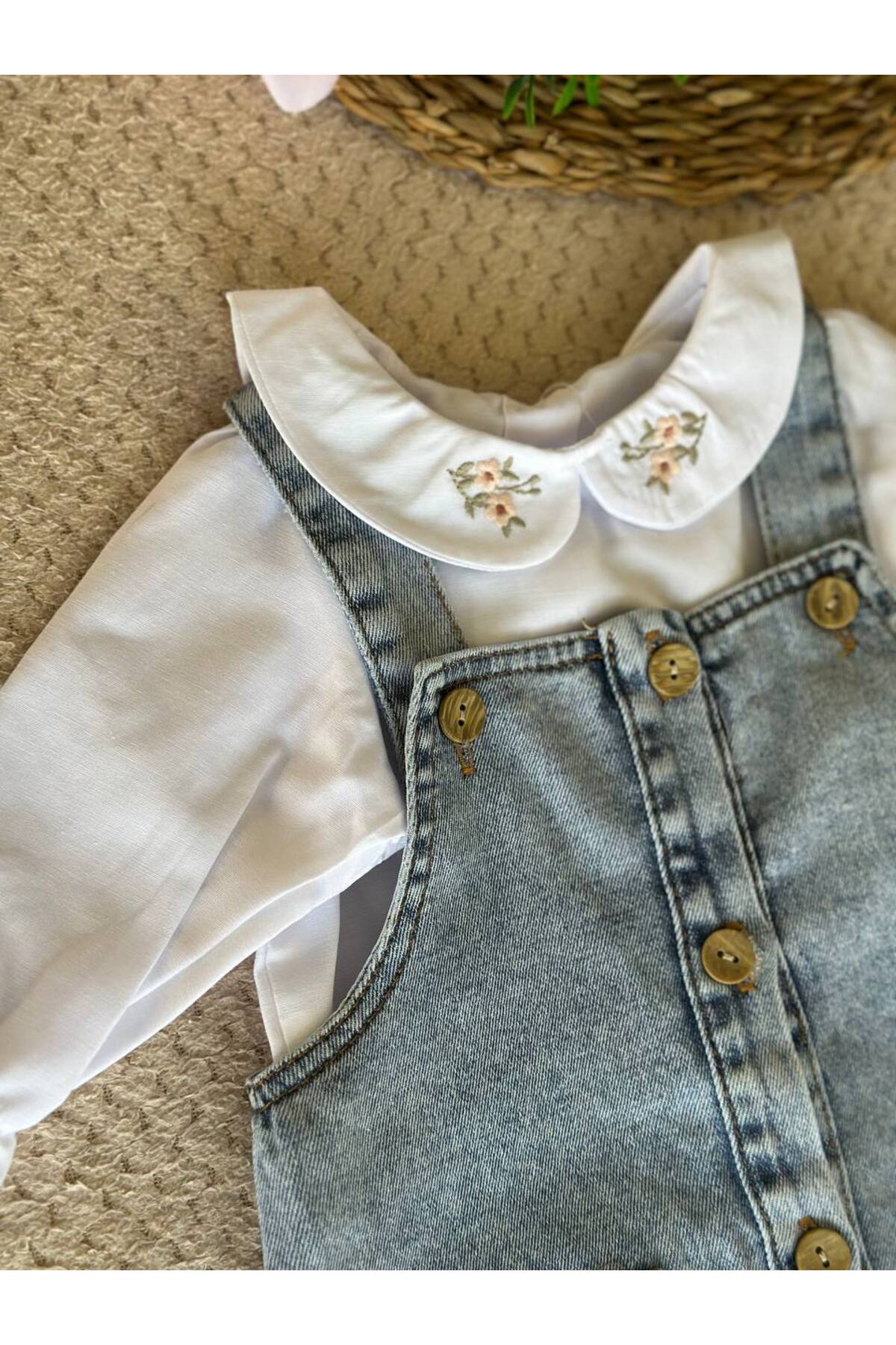 Oryeda Bebe Kız Bebek/Çocuk Gömlekli Kot Jile fotoğrafı 2 (önizleme)