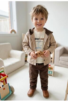 mayakids KAPİŞONLU GÖMLEKLİ ÜÇLÜ ERKEK BEBEK ÇOCUK TAKIMI