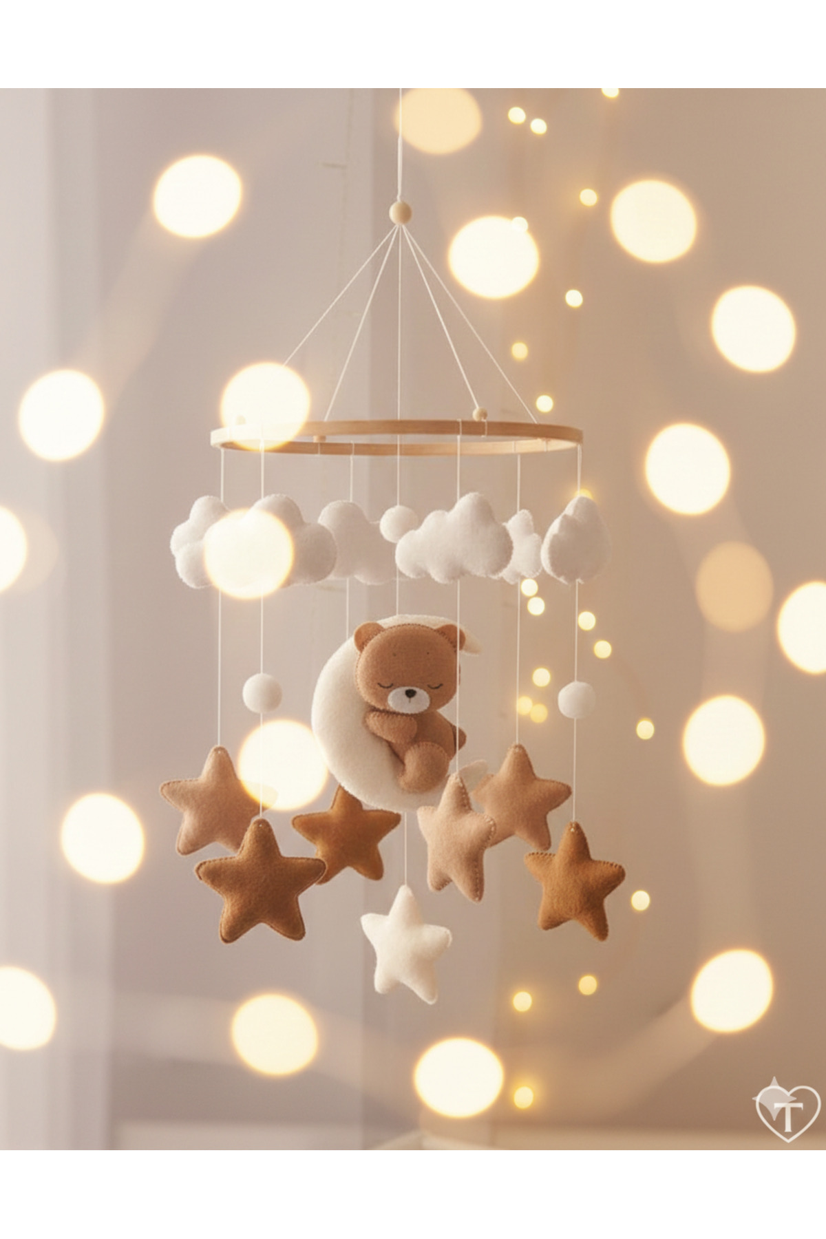 TREND METFİQ DECORATİON El Yapımı Safari Keçe Bebek Dönencesi Boho Bebek Odası Dekorasyonu Yenidoğan Beşik Süsü Hediyelik fotoğrafı 5 (önizleme)