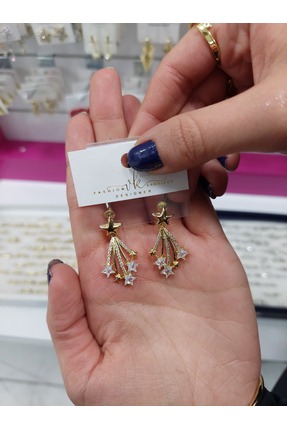 Fashion Earrings Taşlı Yıldızlı Küpe