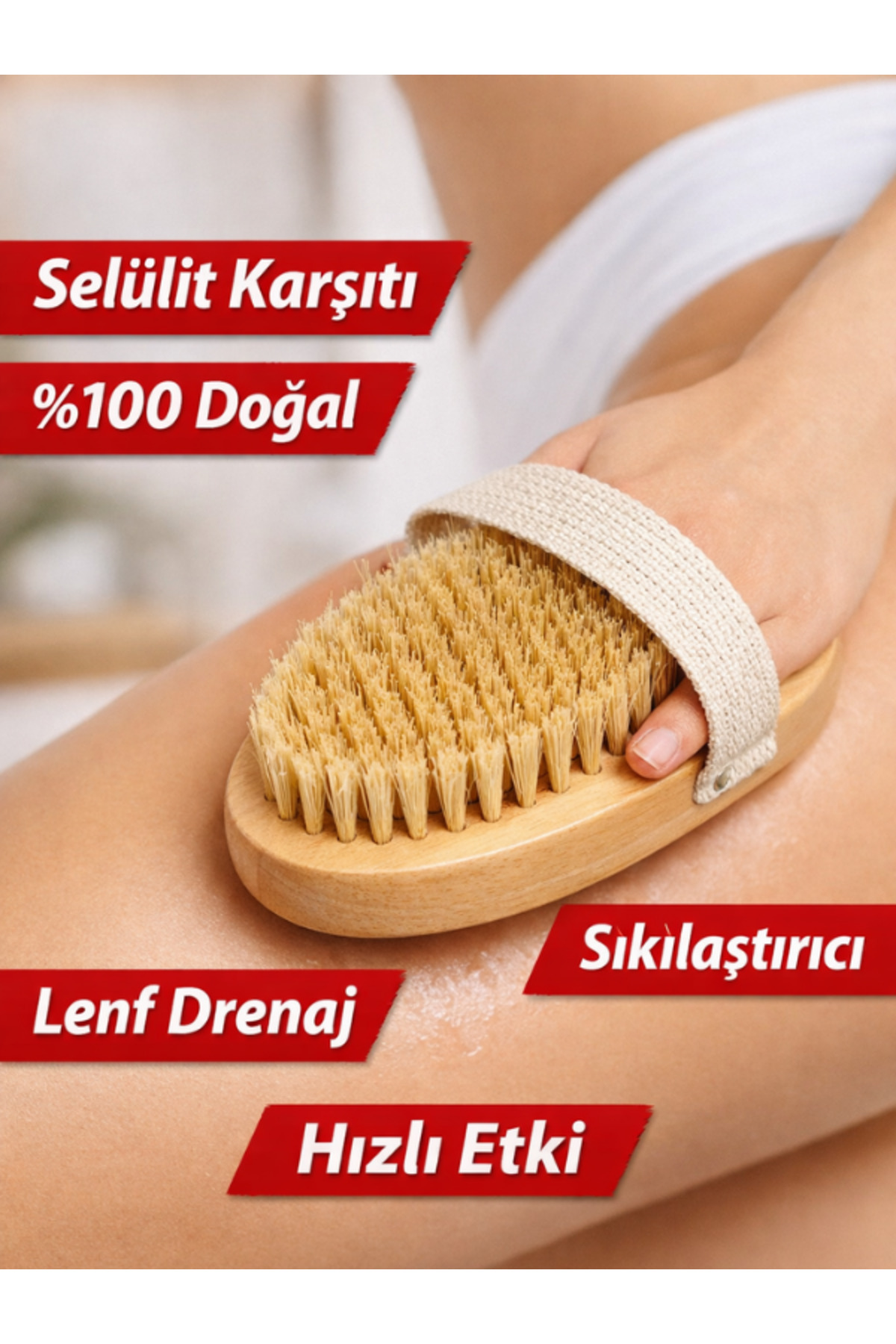 At Kılı Fırçası Selülit Karşıtı Lenf Drenaj Masaj Fırçası %100 Doğal Vücut Sıkılaştırıcı Anti Çatlak — A.fırç00-1 — تصویر 7 از 8